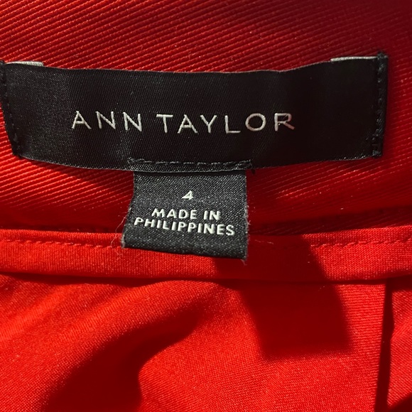 Ann Taylor red pleated circle skirt. - Picture 6 of 8
